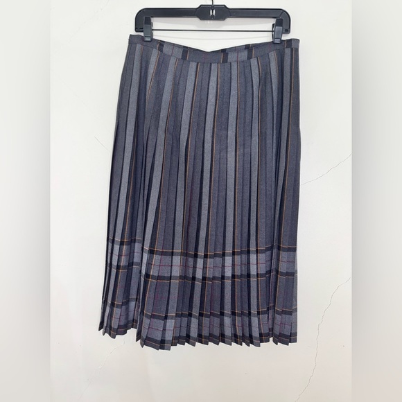 Vintage 70’s Aljean Pleated Plaid School Girl Preppy Wool Tartan Wrap Skirt - Picture 2 of 6